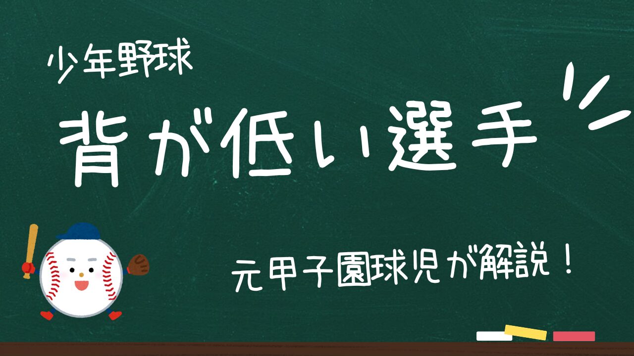 【少年野球】背の低い選手の練習方法！「ホームランを狙え」と言われたことありますか？